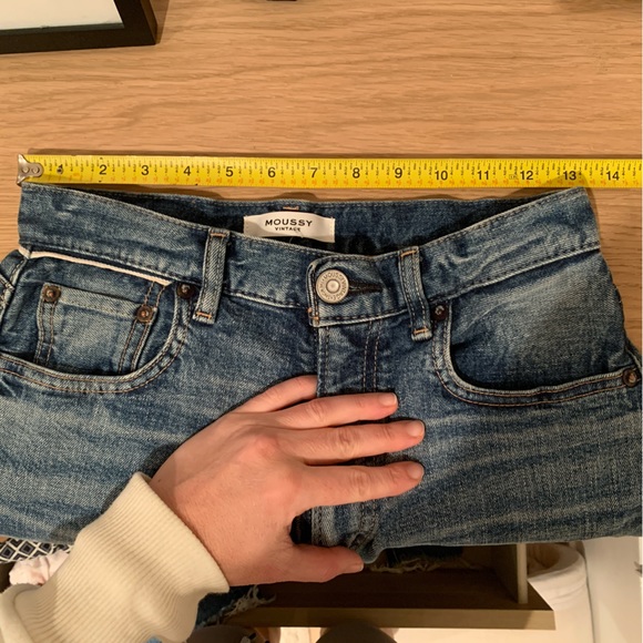 NEW Moussy Vintage Evelyn Straight High Wide Crop Frayed Jeans Blue Size 26 NWT - Picture 14 of 16